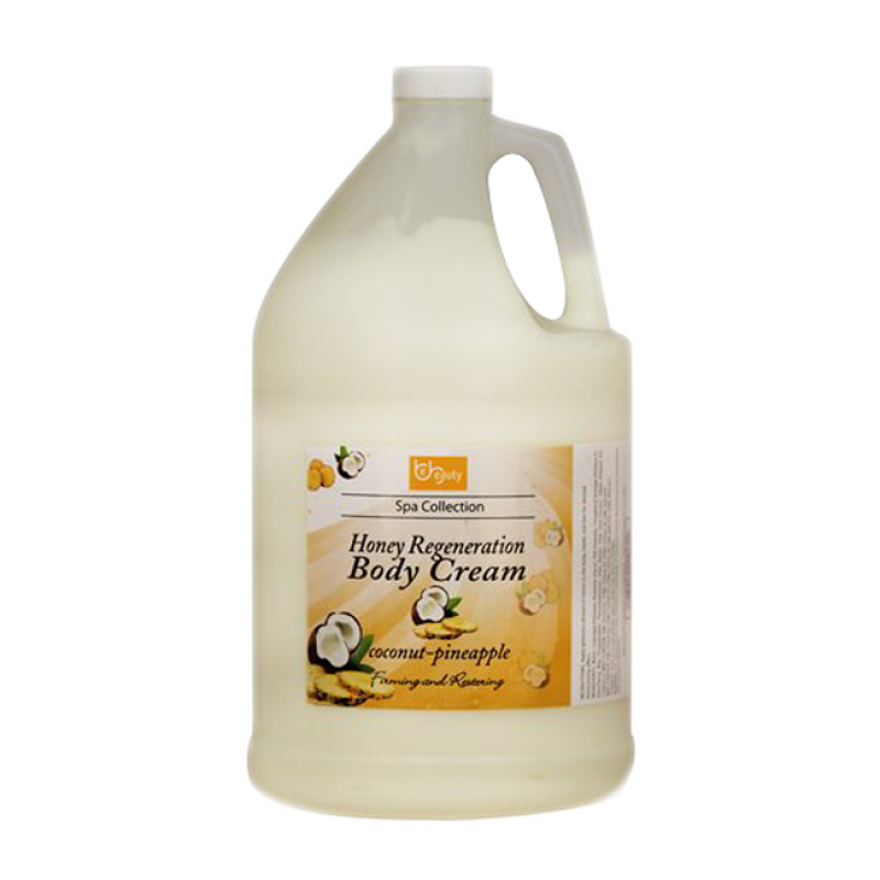 BeBeauty Spa Collection,Honey Regeneration Body Cream, Coconut n Pineapple,1 Gallon, CLOT010G1